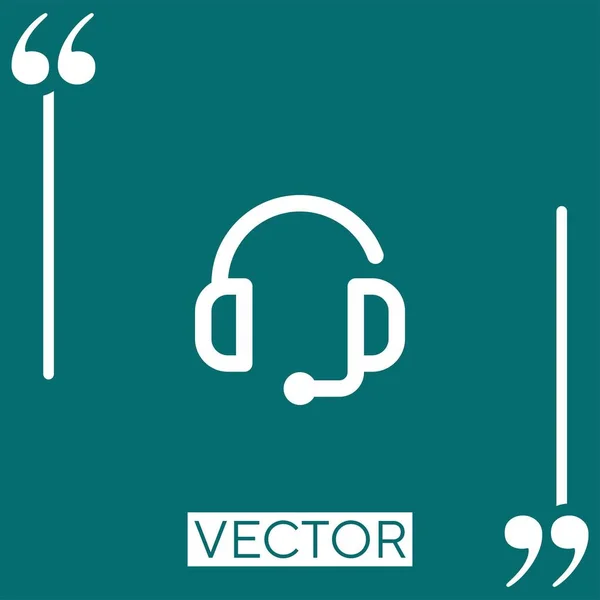 Auriculares Icono Lineal Línea Carrera Editable — Vector de stock