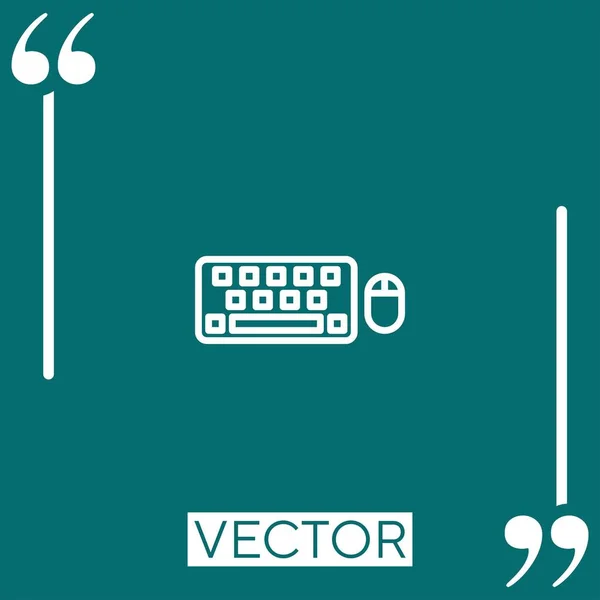 Teclado Vector Icono Icono Lineal Línea Acariciada Editable — Archivo Imágenes Vectoriales