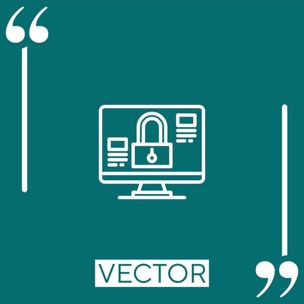 Bloquear Icono Vector Icono Lineal Línea Acariciada Editable — Archivo Imágenes Vectoriales