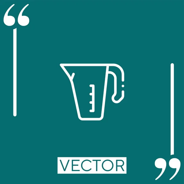 Taza Medición Icono Vectorial Icono Lineal Línea Acariciada Editable — Vector de stock