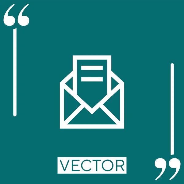 Ícone Vetor Mensagem Ícone Linear Linha Encadeada Editável — Vetor de Stock