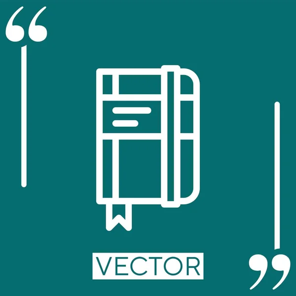 Ícone Vetor Notebook Ícone Linear Linha Encadeada Editável — Vetor de Stock