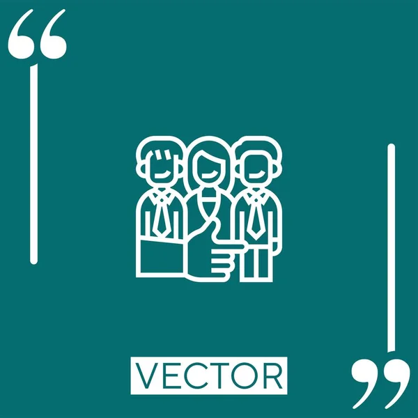 Icono Vector Candidato Pasivo Icono Lineal Línea Acariciada Editable — Vector de stock