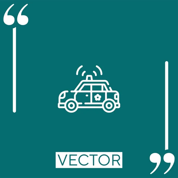 Polizei Auto Vektor Symbol Lineares Symbol Bearbeitbare Strichlinie — Stockvektor