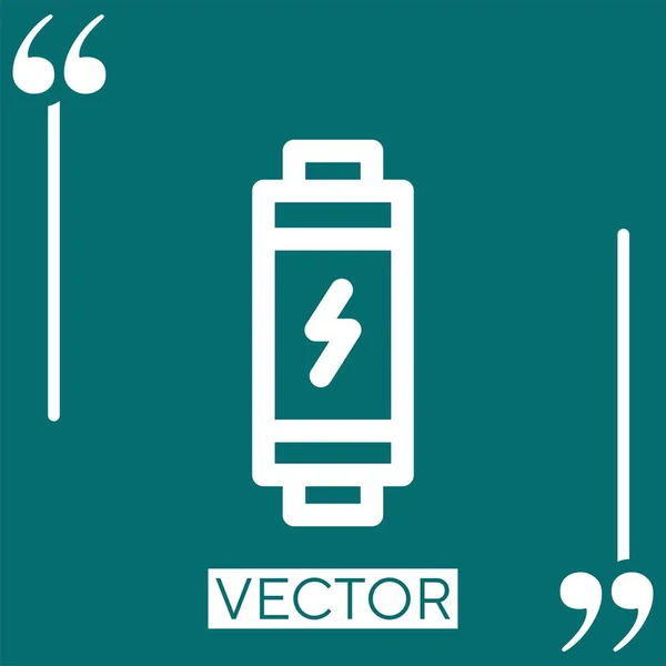 Akku Vektor Symbol Lineares Symbol Bearbeitbare Strichlinie — Stockvektor