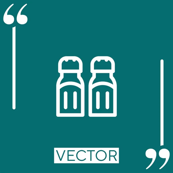 Salz Und Pfeffer Vektor Symbol Lineares Symbol Bearbeitbare Strichlinie — Stockvektor