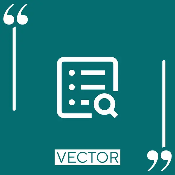 Ícone Vetor Pesquisa Ícone Linear Linha Encadeada Editável — Vetor de Stock