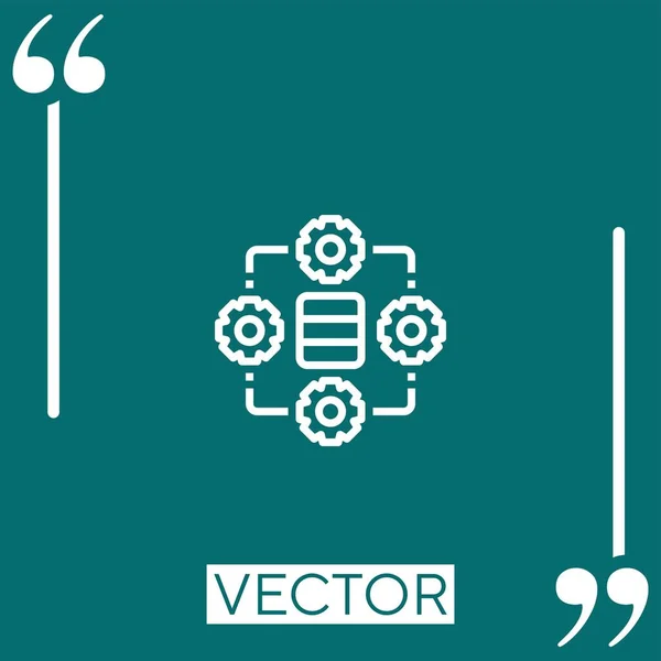 Service Vektor Symbol Lineares Symbol Bearbeitbare Strichlinie — Stockvektor