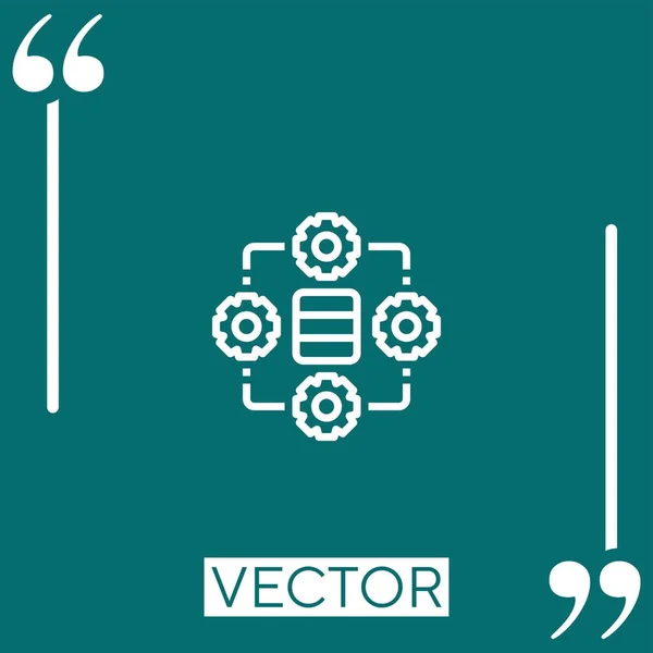 Ícone Vetor Serviço Ícone Linear Linha Encadeada Editável — Vetor de Stock