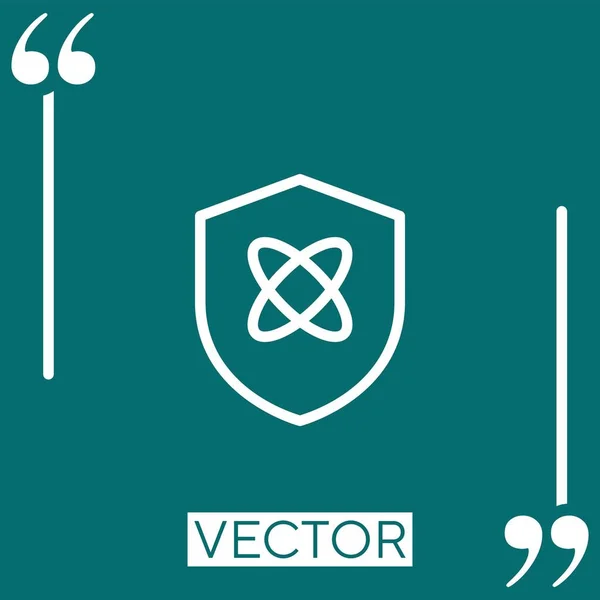 Icône Vectorielle Bouclier Icône Linéaire Ligne Caressée Modifiable — Image vectorielle
