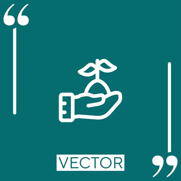 Icône Vectorielle Germe Icône Linéaire Ligne Caressée Modifiable — Image vectorielle