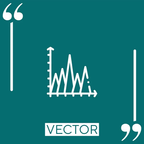 Stats Vector Icon Ícone Linear Linha Encadeada Editável — Vetor de Stock