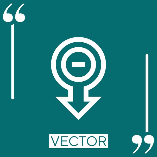 Vektor Symbol Lineares Symbol Subtrahieren Bearbeitbare Strichlinie — Stockvektor