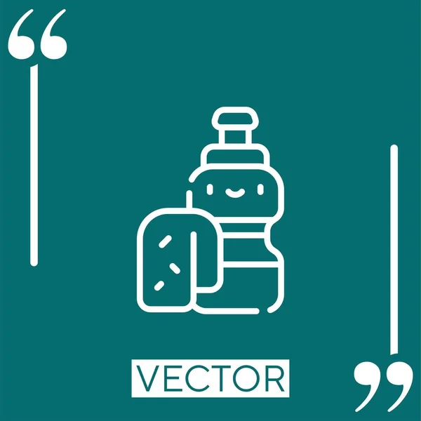 Векторная Иконка Бутылки Водой Редактируемая Линия — стоковый вектор