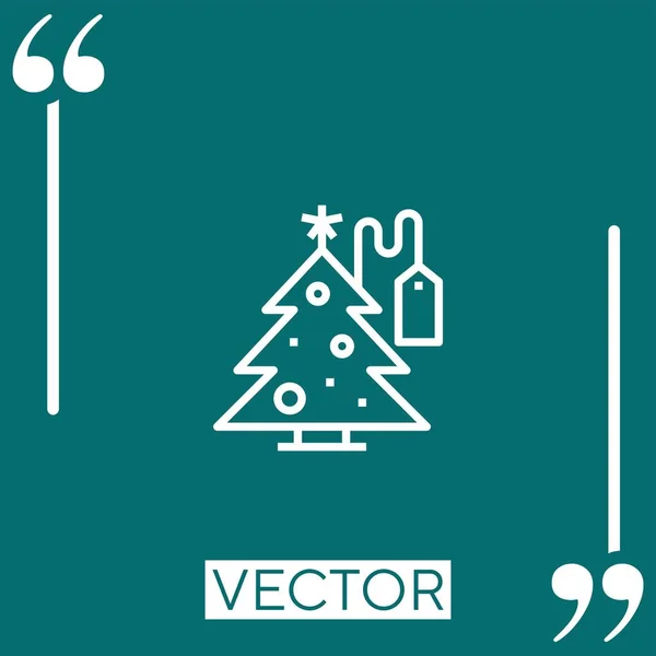 Icono Vector Navidad Icono Lineal Línea Acariciada Editable — Archivo Imágenes Vectoriales