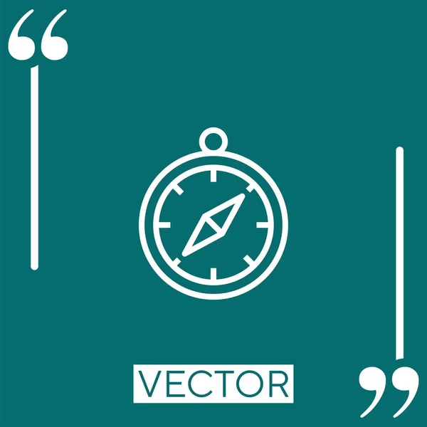 Brújula Vector Icono Icono Lineal Línea Acariciada Editable — Vector de stock