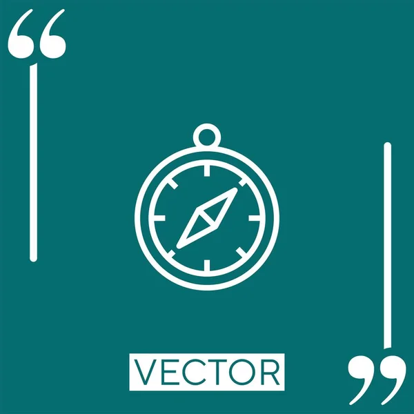 Ícone Vetorial Bússola Ícone Linear Linha Encadeada Editável — Vetor de Stock