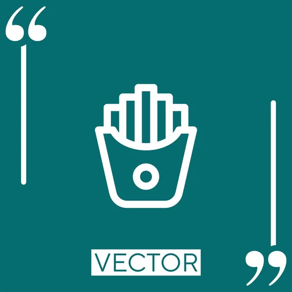 Frites Icône Vectorielle Icône Linéaire Ligne Caressée Modifiable — Image vectorielle