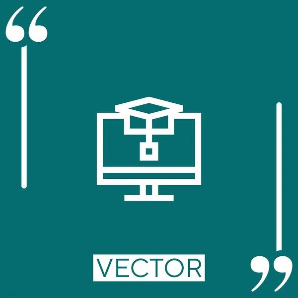 Ícone Vetor Pós Graduação Ícone Linear Linha Encadeada Editável — Vetor de Stock