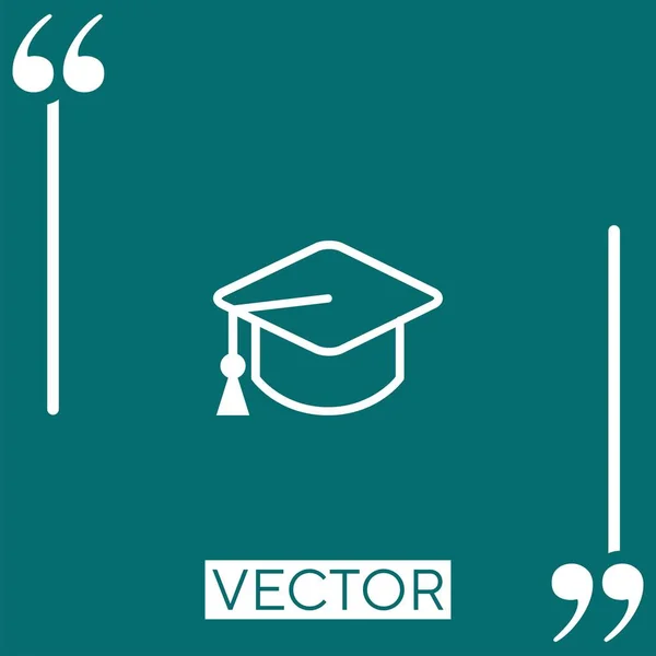 Graduation Cap Vector Icon Linear Icon Editable Stroked Line — Stock Vector