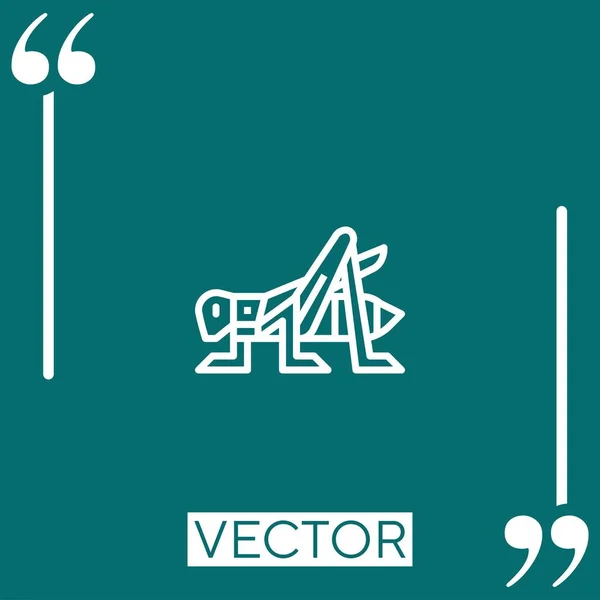 Icono Del Vector Saltamontes Icono Lineal Línea Acariciada Editable — Archivo Imágenes Vectoriales