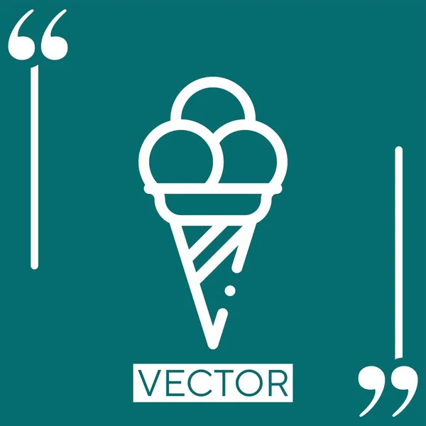 Иконка Вектора Мороженого Линейная Редактируемая Линия — стоковый вектор