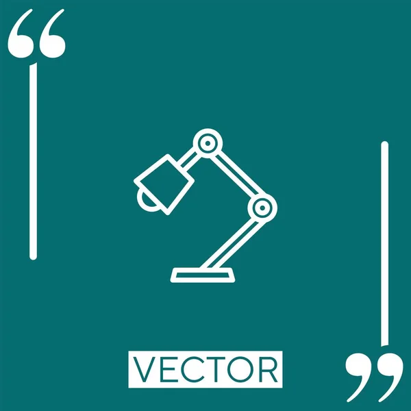 Icono Del Vector Lámpara Icono Lineal Línea Acariciada Editable — Vector de stock