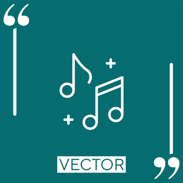 Ícone Vetor Música Ícone Linear Linha Encadeada Editável — Vetor de Stock