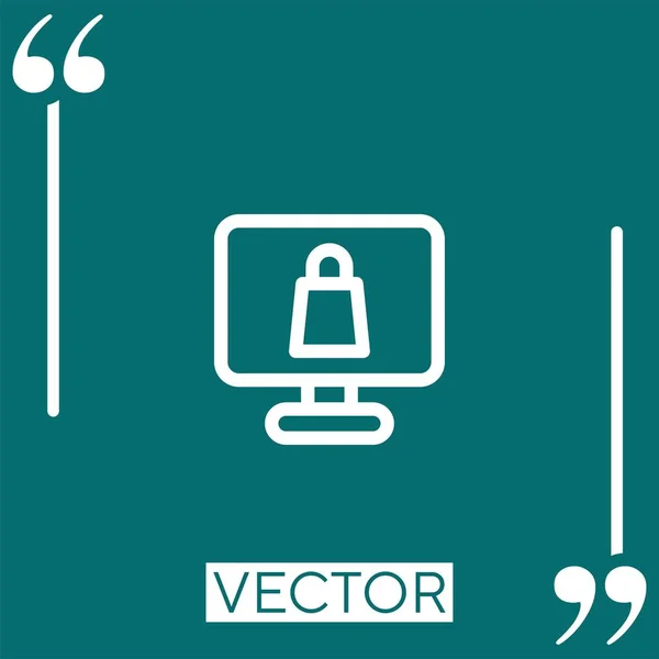 Icono Del Vector Compras Línea Icono Lineal Línea Acariciada Editable — Archivo Imágenes Vectoriales