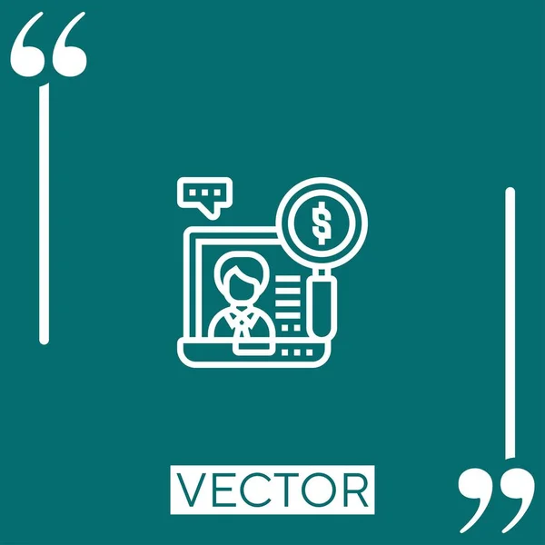 Ícone Vetorial Folha Pagamento Ícone Linear Linha Encadeada Editável — Vetor de Stock