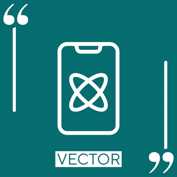 Smartphone Vektor Symbol Lineares Symbol Bearbeitbare Strichlinie — Stockvektor