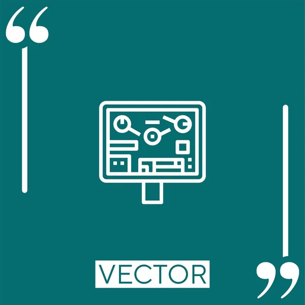 Strategiespiel Vektor Symbol Lineares Symbol Bearbeitbare Strichlinie — Stockvektor