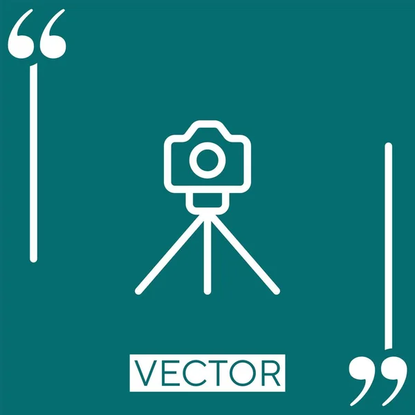 Trípode Vector Icono Icono Lineal Línea Acariciada Editable — Vector de stock