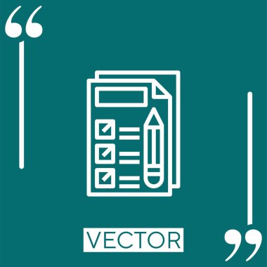 Doğrusal simgeyi test et. Düzenlenebilir vuruş çizgisi