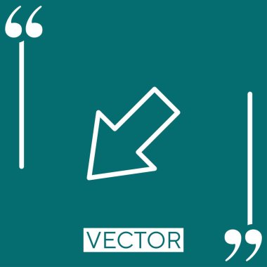 Sol aşağı vektör simgesi doğrusal simgesi. Düzenlenebilir okşanmış satır