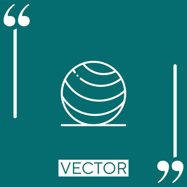 Yoga Bola Vector Icono Icono Lineal Línea Acariciada Editable — Vector de stock
