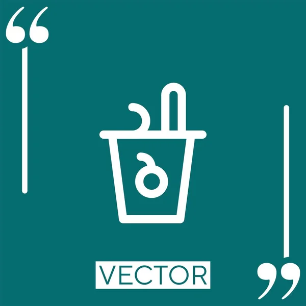 Yogurt Vector Icon Icono Lineal Línea Acariciada Editable — Vector de stock