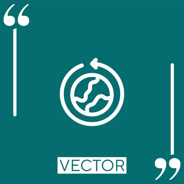 Auf Der Ganzen Welt Vektorsymbol Lineares Symbol Bearbeitbare Strichlinie — Stockvektor