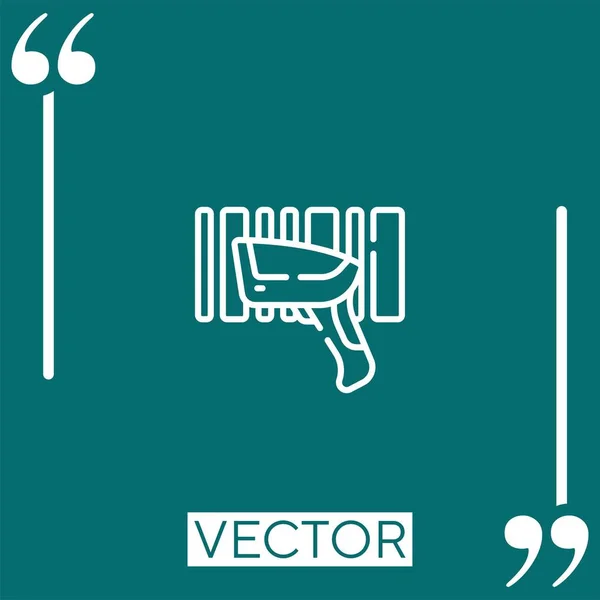 Ikon Vektor Barcode Linear Baris Sapuan Yang Dapat Disunting - Stok Vektor