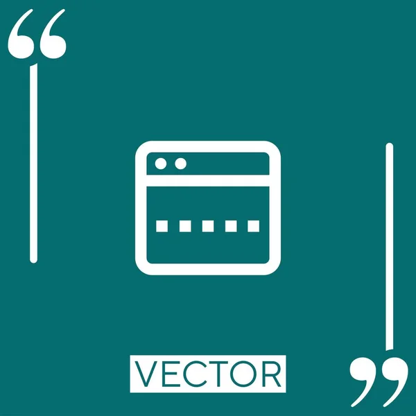 Icono Del Vector Del Navegador Icono Lineal Línea Acariciada Editable — Vector de stock