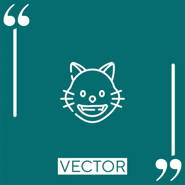 Katzenvektorsymbol Lineares Symbol Bearbeitbare Strichlinie — Stockvektor