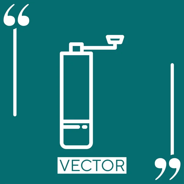 Koffiemolen Vector Icoon Lineair Icoon Aanpasbare Streepjeslijn — Stockvector