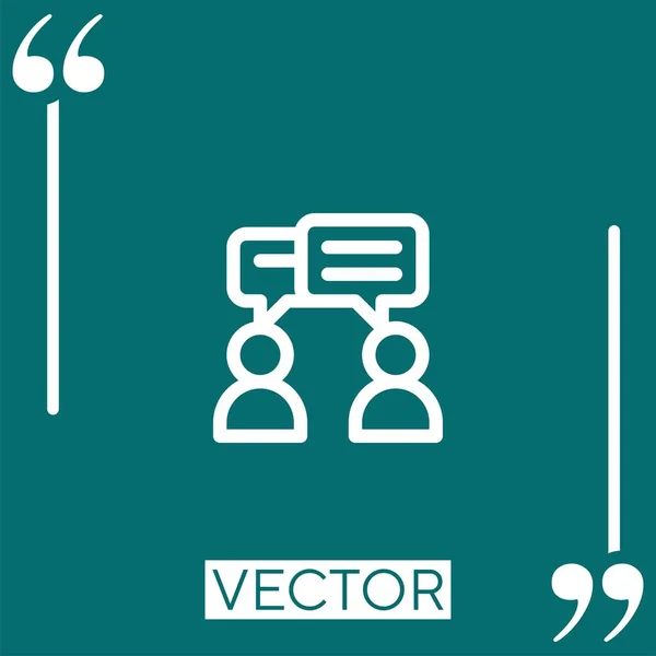 Icono Vector Conversación Icono Lineal Línea Acariciada Editable — Vector de stock