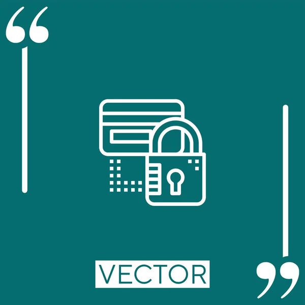 Tarjeta Crédito Icono Vectorial Icono Lineal Línea Acariciada Editable — Vector de stock