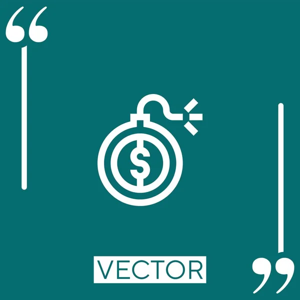 Ícone Vetor Dívida Ícone Linear Linha Encadeada Editável — Vetor de Stock