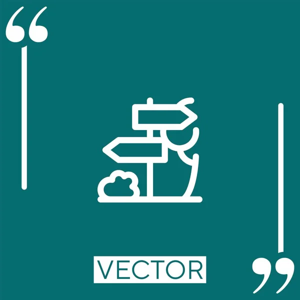 Ícone Vetor Direção Ícone Linear Linha Encadeada Editável — Vetor de Stock