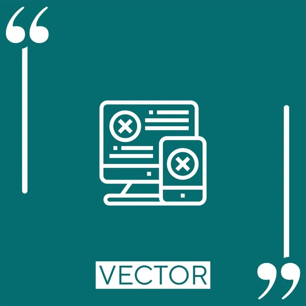 Icône Vectorielle Erreur Icône Linéaire Ligne Caressée Modifiable — Image vectorielle