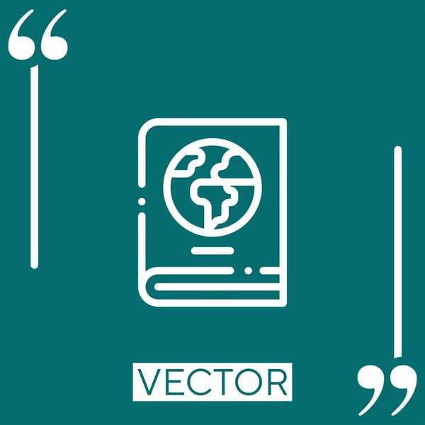 Geografía Vector Icono Icono Lineal Línea Acariciada Editable — Vector de stock
