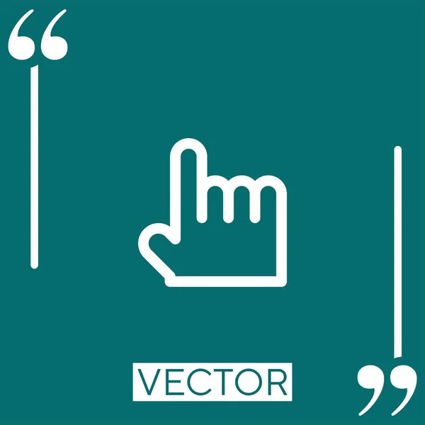 Icono Vector Mano Icono Lineal Línea Acariciada Editable — Vector de stock