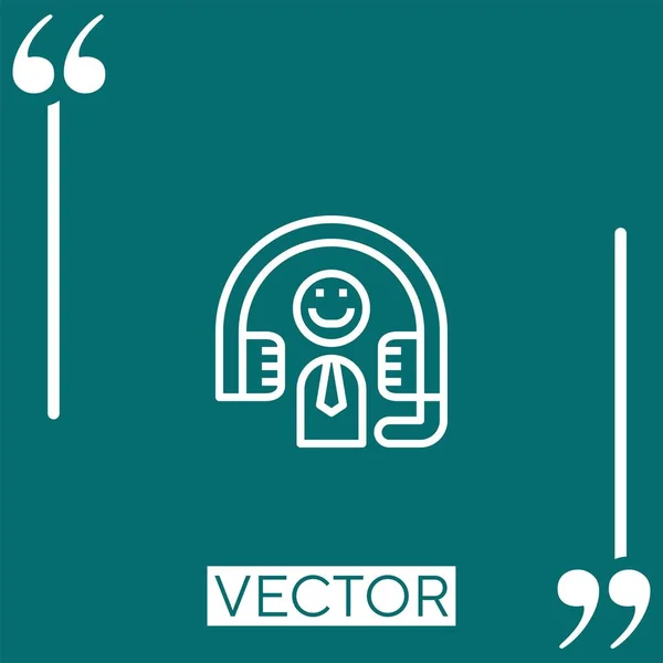 Icono Del Vector Auriculares Icono Lineal Línea Acariciada Editable — Archivo Imágenes Vectoriales